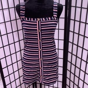 Olivaceous Mini Tank Dress Pink White Navy Size Small NEW